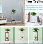 YANMENG Metal Iron High Plant Stand Indoor Outdoor, Sturdy Planter Stand, Corner Display Shelf, Weight Capacity 50 lbs（32in, Red Bronze