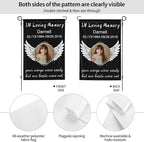 Custom Memorial Flag Personalized Garden Flag for Cemetery in Loving Memory with Photo Name Date Memory Garden Flags For Loss of Loved One Lawn Outdoor Double Sided Yard Flags (Memorial Funeral Flags 2, 28x40(in))