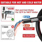 3/8" Non Marking Pressure Washer Hose 100 FT,Kink Resistant Power Washer Replacement Hose Steel Wire Braided for Hot and Cold Water, with M22 14mm to 3/8" Swivel Quick Connect, 5000 PSI (100FT)