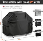 LBTING Grill Cover, 65-inch Heavy Duty 300D Oxford Waterproof Windproof UV Resistant BBQ Gas Grill Cover for Outdoor Barbecue Fit Most Brands Weber, Brinkmann, Char Broil, Holland