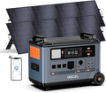 OSCAL PowerMax 6000 Solar Generator with 2x200W Solar Panel, 120V/240V Split Phase Voltage 6000W AC Outlets (7200W Peak), 2200W AC Charging/2400W PV Charging for Home, Emergency, Bank Battery Backup
