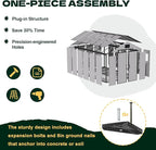 MELLCOM 8 x 12 FT Outdoor Resin Storage Shed with Floor, Garden Storage Shed with Windows and Lockable Door, Resin Tool Shed for Lawnmower, Bike, Pool Supply