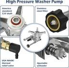 AgiiMan High Pressure Washer Pump Head - Replacement Water Gasoline Pump, 3300 Psi Troy Bilt SRMW22G26-EZ Oil Pump Accssories Fits KARCHER Craftsman, Front Facing Inlet Outlet