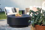 AMS Fireplace | Elementi Plus | Nimes | Round Dark Gray Concrete Propane Gas Fire Table Pit (Liquid Propane)