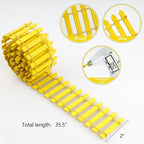 Mini Fairy Garden Fence, 35.5x2 Inch Cuttable Small Wood Picket Fence, DIY Miniature Accessories Decoration for Dollhouse, Crafts, Vegetable Platter, Cake(Yellow)