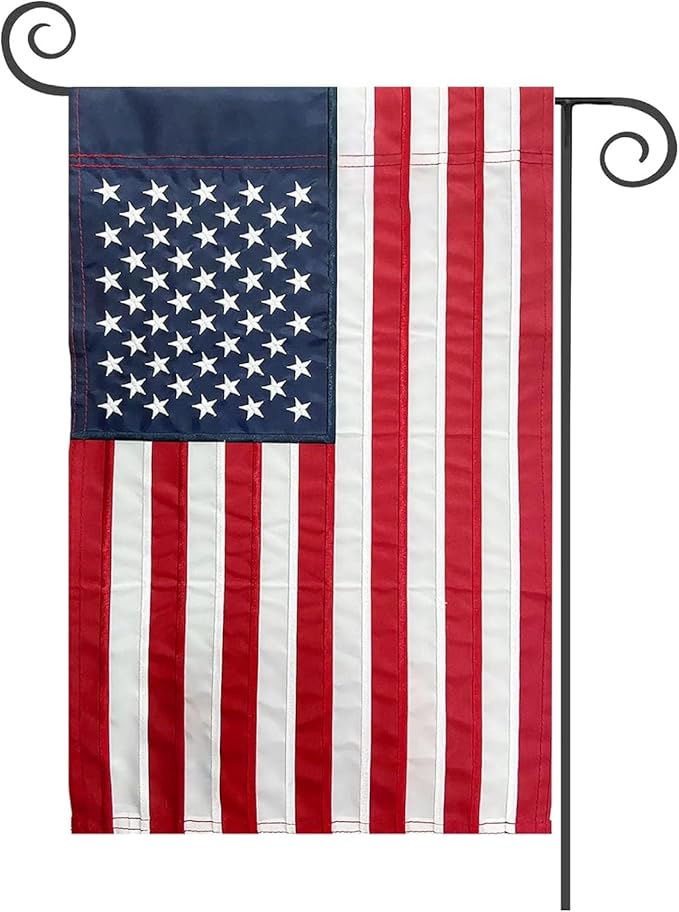 TOPFLAGS American Flag Garden Flag Embroidered Stars 12x18 Inch USA Small Flags for Yard US Flag Decor Outdoor