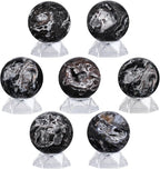 Natural Sphalerite Crystal Ball with Acrylic Display Base, 61-70mm Polished Stone Feng Shui Crystal Sphere Meditation Decoration for Home & Office