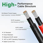 XRDS -RF Solar Extension Cable 8AWG, 20FT Red & Black Solar Panel Wire with Solar Connectors, PV Wire with Disconnect Wrenches & Extra Male/Female Connectors for RV, Camper, Inverter, Off-Grid System