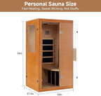 springspa Infrared Sauna Home Sauna, Indoor Far Infrared Saunas for Home, 1 Person Low Emf Canadian Hemlock Wooden Spa Room 950w, 110v with Control Panel