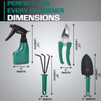 2wayz Garden Tool Set - 5-Piece Durable Gardening Hand Tools - 3x12x7-inch Gardening Kit with Portable Box and Carrying Case - Small Garden Planting and Essentials Tools - Gift for Garden Lovers