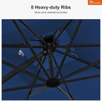 PURPLE LEAF 9' X 12' Sunbrella Cantilever Umbrella Outdoor Double Top Large Rectangle Umbrella Heavy Duty 360° Rotation Offset Patio Umbrella for Garden Deck Pool Backyard Spectrum Indigo