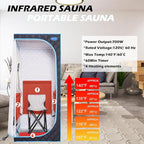 Portable Infrared Sauna for Home Spa | Full Size 1 Person Sauna | Full Size Far Infrared Sauna Tent | with Heating Foot Pad, Portable Chair, (L29.1 x W29.1 x H66.5, Black)
