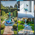 Natelf Large Peacock Statue Outdoor Metal Bird Decor Standing Metal Peacock, Garden Outdoor Sculpture for Yard Patio, Porch, Home for Women, Mom, Grandma