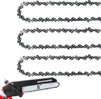 8 Inch Chainsaw Chain 050" Gauge, 3/8" LP Pitch, 33 Drive Links, 8 Inch Chain Saw Chains Fits for Chicago Sun Joe SWJ800E SWJ806E Portland, Greenworks and More- S33 (3 Chains)