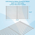 7637 17.5" Grill Grates Replacement for Weber Spirit I & II 200 Series, for Weber Spirit Grill Grates, Spirit 210, GS4 Spirit II 200 for Weber Spirit II Grill Parts, 7MM Stainless Steel Grill Grates