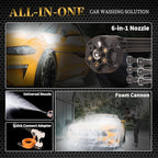 Cordless Pressure Washer,652.67 PSI Power Cleaner with 6-in-1 Nozzle,4-Speed Adjustment,21V Rechargeable 4.0Ah Battery High-Pressure Car Washer Gun for Floor/Home/Car Cleaning & Watering