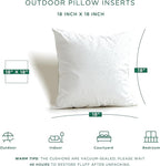 Codi 18x18 Outdoor Pillow Inserts Set of 4, Premium Throw Pillows Waterproof for Patio Furniture