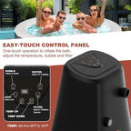 LILYPELLE 2-4 Person Inflatable Hot Tub, Large Portable Hot Tub with 120 Bubble Jets, Outdoor Spa Round Bathtub Set Included Heater Pump, Filter and Insulated Cover, 71" X 71" X 25"
