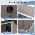 6X5 FT Outdoor Storage Shed, Waterproof Metal Garden Sheds with Lockable Door, Steel Tool Storage Buildings Shed & Outdoor Storage House for Garden, Backyard, Patio, Lawn, Trash Cans(Gray)