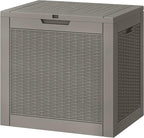 Outdoor Storage Box, 31 Gallon Deck Box, Large Resin Storage Cabinet for Gardening Tools, Patio Pillow, Lockable, Waterproof and UV Resistant