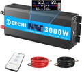 3000 Watt Power Inverter Car/Home 12V DC to 110V/120V AC Converter with 2 AC Outlets, USB & Type-C Port Car Inverter Peak Power 6000W for RV,Truck,Off-Grid Solar System with Remote Controller-Blue