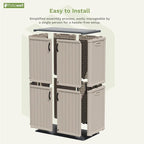 Patiowell 50 cu.ft Plastic Outdoor Storage Shed, Lockable Waterproof Resin Storage Cabinet Vertical Storage Shed for Garden Tools, Garbage Cans, Pool Supplies, Beige(Not Include Shelves)