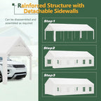 16x32 FT Heavy Duty Party Tent, White Outdoor Canopy with Removable Sidewalls & 3 Storage Bags, Waterproof Gazebo for Wedding, Camping, BBQ, and Commercial Events