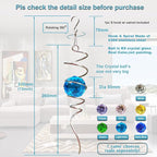 Fonmy Gazing Ball Spiral Tail -Decorative Wind Spinner Sun Catcher Rainbow Maker 11 inch Tail and 2 inch Peacock Blue Crystal Orb. Indoor Outdoor Garden Decoration -13 inch Height