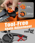 8 inch Mini Chainsaw Cordless with 2x3.0AH Batteries - Powerful Brushless Electric Handheld Small Chain Saw for Wood Cutting, Tree Trimming & Branch Cutting, Auto Oiler & Tool-Free Tensioner