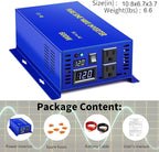600W Pure Sine Wave Inverter 12v to 110v 120v Solar Power Inverter dc to ac Dual US Plug for Car (600W12V-cable)
