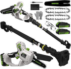 Gardtech 20V MAX* Brushless Cordless Pole Saw + 6 Inch Mini Chainsaw Cordless, 99-inch Max Reach & Multi-Angle for Tree Branches Pruning, Wood Cutting(2.0Ah Battery and Charger Included)