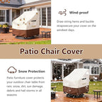 Patio Chair Covers 2 Pack,Swivel Lounge Chair Cover,Waterproof Heavy Duty Outdoor Lawn Patio Furniture Covers 28 W x 31 D x 38.5 H inches,Beige & Brown