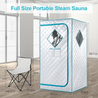 Smartmak Portable Steam Sauna, Personal Steam Sauna Tent at Home, Indoor Full Body Sauna Box, with 4L 1600W Steamer, Remote Control, Folding Chair, 16 Levels