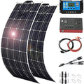 800 Watt Flexible Solar Panel for RV, 2 × 400 Watt 12 Volt Solar Power Panel Kit with 40A Solar Charge Controller & Inverter Monocrystalline Solar Panels for Camping Off Grid Battery Charging Boat