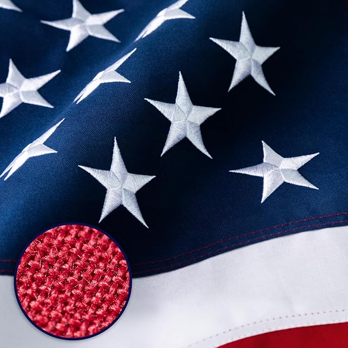 American Flag 20X30ft Deluxe Super Tough Series, Heavy Duty Spun Polyester, 7 Brass Grommets, All Weather Large US Flag USA High Wind with Embroidered Stars, Oversized Flags Outdoor Outside