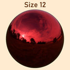 Lulu Decor, Red Stainless Steel Gazing Mirror Ball Size 12 with Stand