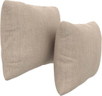 Covers & All Sunbrellla Outdoor Pillows for Patio Furniture, UV Fade Resistant & Waterproof Outdoor Sunbrella Lumbar Pillows, Set of 2 Inserts & Covers for Patios, Decks and Porches (Cast Ash)