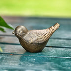 Bird Key Hiders Outside, Cast Iron Outdoor Hidden Keys Holder, Hide a Key Bird Statue, Antique Gold Keys Hider for Indoor Garden Yard Patio Decor