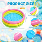 5 Pcs Outdoor Movie Night Inflatable Swimming Pool 51in x 13in Colorful Blow up Pools with Foldable Portable Serving Tray Table and Pump for Birthday Party Activities (51 x 13 Inch)