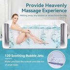 2-4 Person Inflatable Hot Tub, Large Square Portable Blow up Hot Tub, Leak-Proof PVC Outdoor Spa with 120 Air Jets, Insulated Cover and Heater Pump, 60” X 60” X 25”