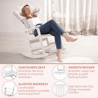 Outdoor Rocking Chairs Set of 4, Oversized All Weather High Back Porch Rocker, Patio Rockers for Outside