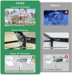 Greenhouse, 10x16 FT Easy Assembly Hybrid Polycarbonate Greenhouses for Outdoors w/3 Vent Windows & Swing Door Walk-in Green Houses Aluminum GreenHouses for Garden, Black
