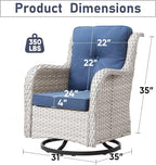 Swivel Rocker Patio Chairs：Patio Swivel Rocker Chairs Set of 2, Outdoor Wicker Rocking Chair Outdoor Swivel Rocker Patio Chair