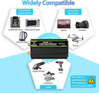 NOVOPAL 4000 Watt Pure Sine Wave Power Inverter DC 24V to AC 110V 120V Rv Inverters with 4 AC Outlets,High Power Terminal-16 ft Remote Control, LCD Display for Truck, Hurricane, Home