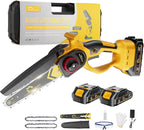 Mini Chainsaw 6 Inch Cordless, Brushless Small Chainsaw Battery Powered with 2 Batteries, Handheld Chain saw for Tree Trimming, Wood Cutting, Home Garden DIY, Best Gifts for Dad, Women