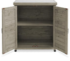 Casafield Outdoor Garden Potting Bench with Metal Tabletop and Storage Cabinet - Wooden Outdoor Garden Patio Workstation Table, Gray