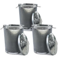 Plexon Metal Trash Can with Lid Outdoor 20 Gallon Galvanized Steel Garbage Bucket with Lid Silver, 3 Pack