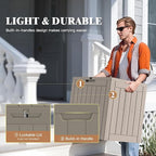 Outdoor Storage Box, Deck Box Waterproof 35 Gallon, Resin Outside Storage, Storage Bin for Package Delivery, Patio Furniture Cushion, Pool Accessories, Weatherproof and UV Resistant, Grey
