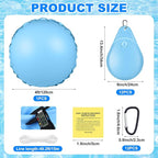 Hungdao 4ft Pool Pillow Cover for Above Ground with 12 Pcs Inflatable Pool Cover Weight with Hook Winter Ice Antifreezing Hanging Bag with Rope and Connection Buckle(Sky Blue,4ft,Round)