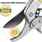 Pruners, German Pruning shears, Work 3 Times Easier, Sharp, High Strength gardening tools, for hedge, bonsai, floral, small stem, orchard and vegetable, upgraded, garden scissors, black